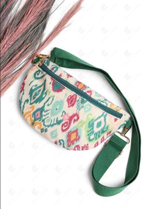 All Cotton Abstract Crossbody Bag