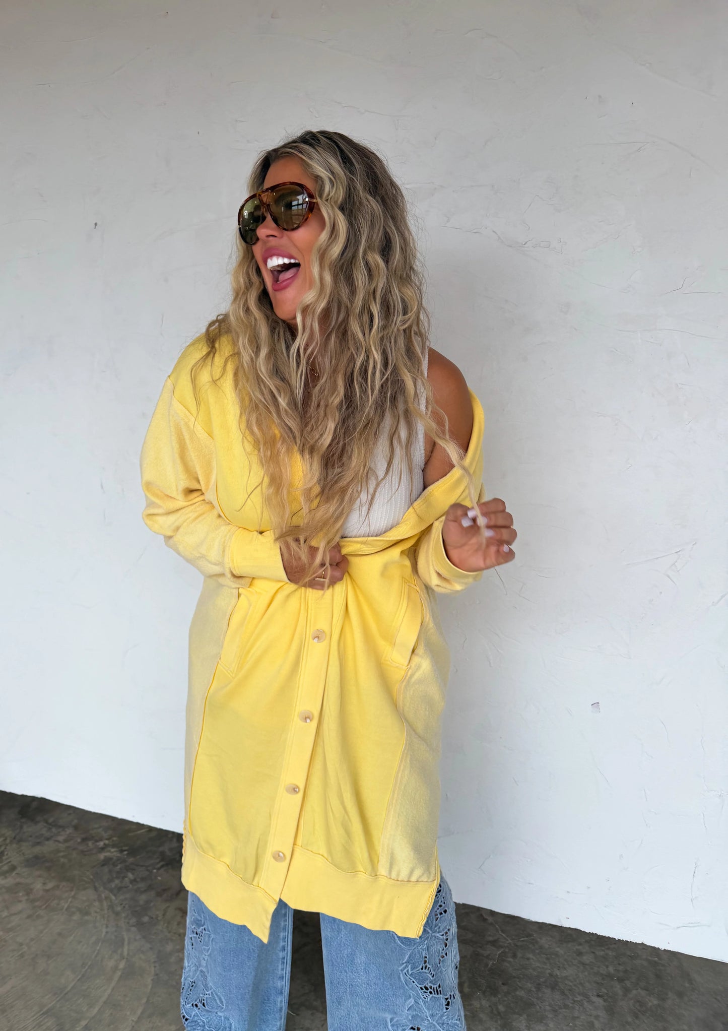 Sweatshirt Cardigan Duster