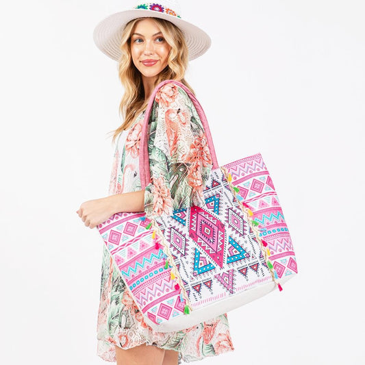 Neon Aztech Tote Bag