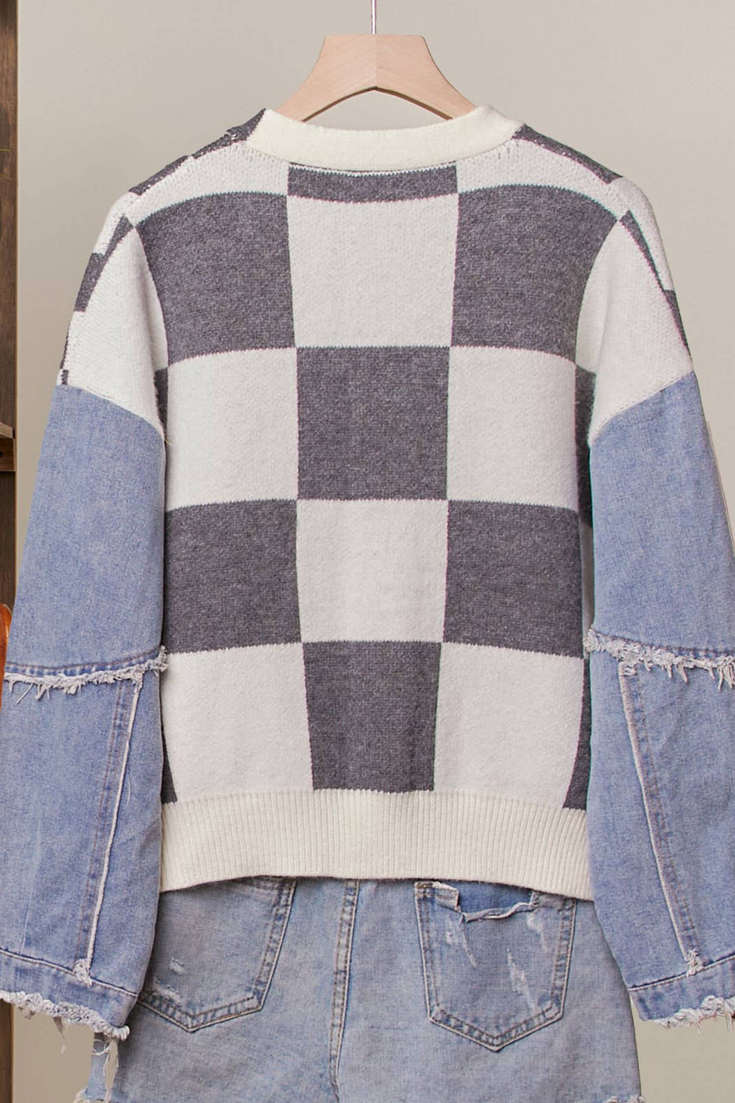 Checker Plaid Cardigan