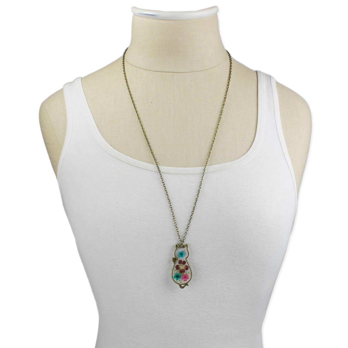 Dried Flower Cat Necklace