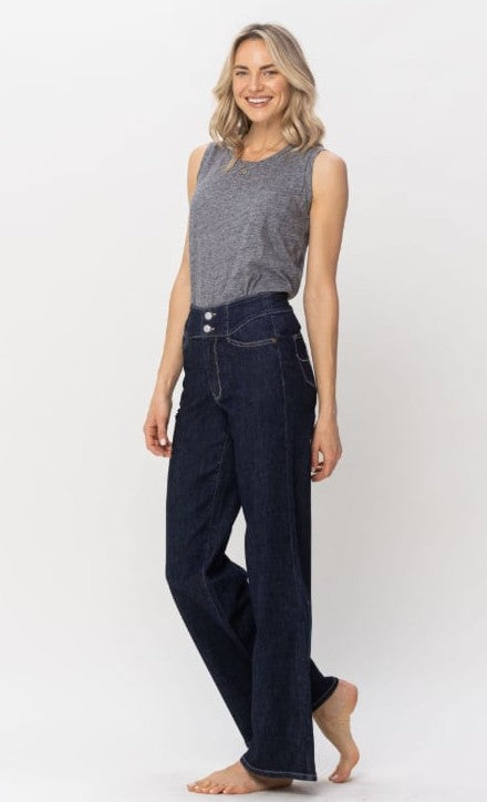 Judy Blue HW Rinse Wash Wide Leg Denim