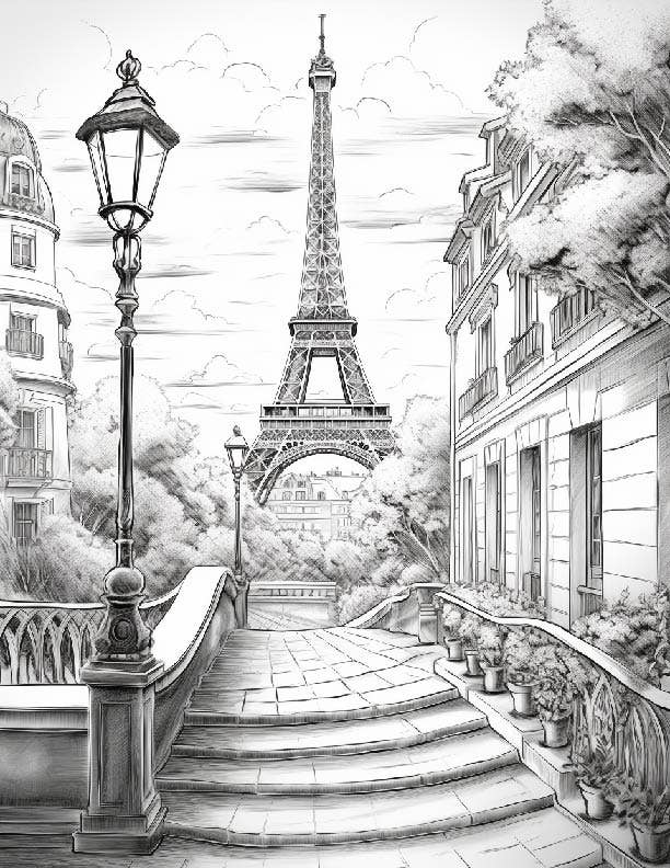 Paris Coloring Sheets