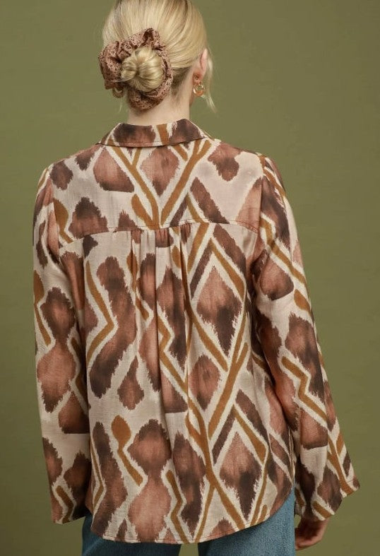 Ikat Print Blouse