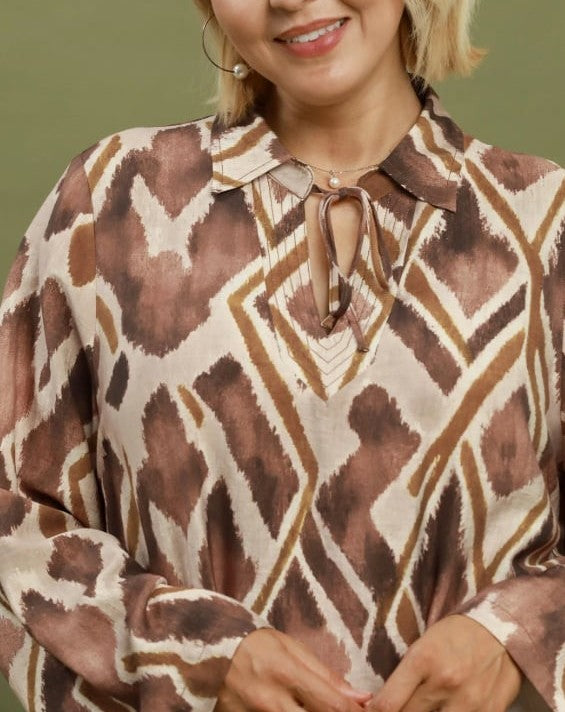 Ikat Print Blouse