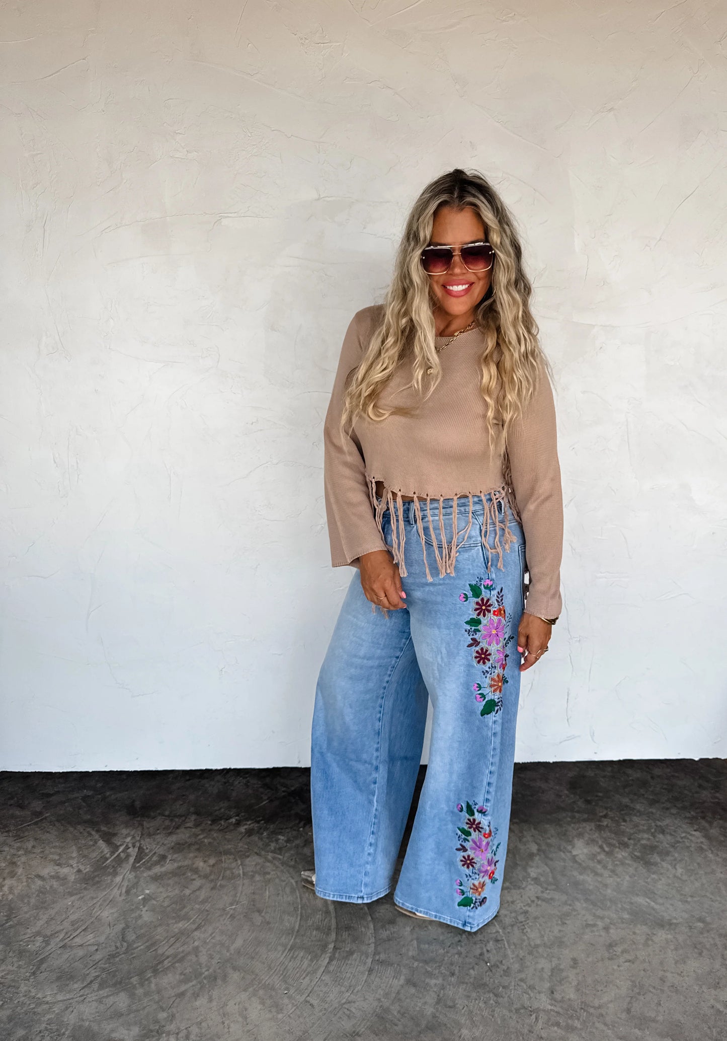 Floral Garden Embroidered Jean