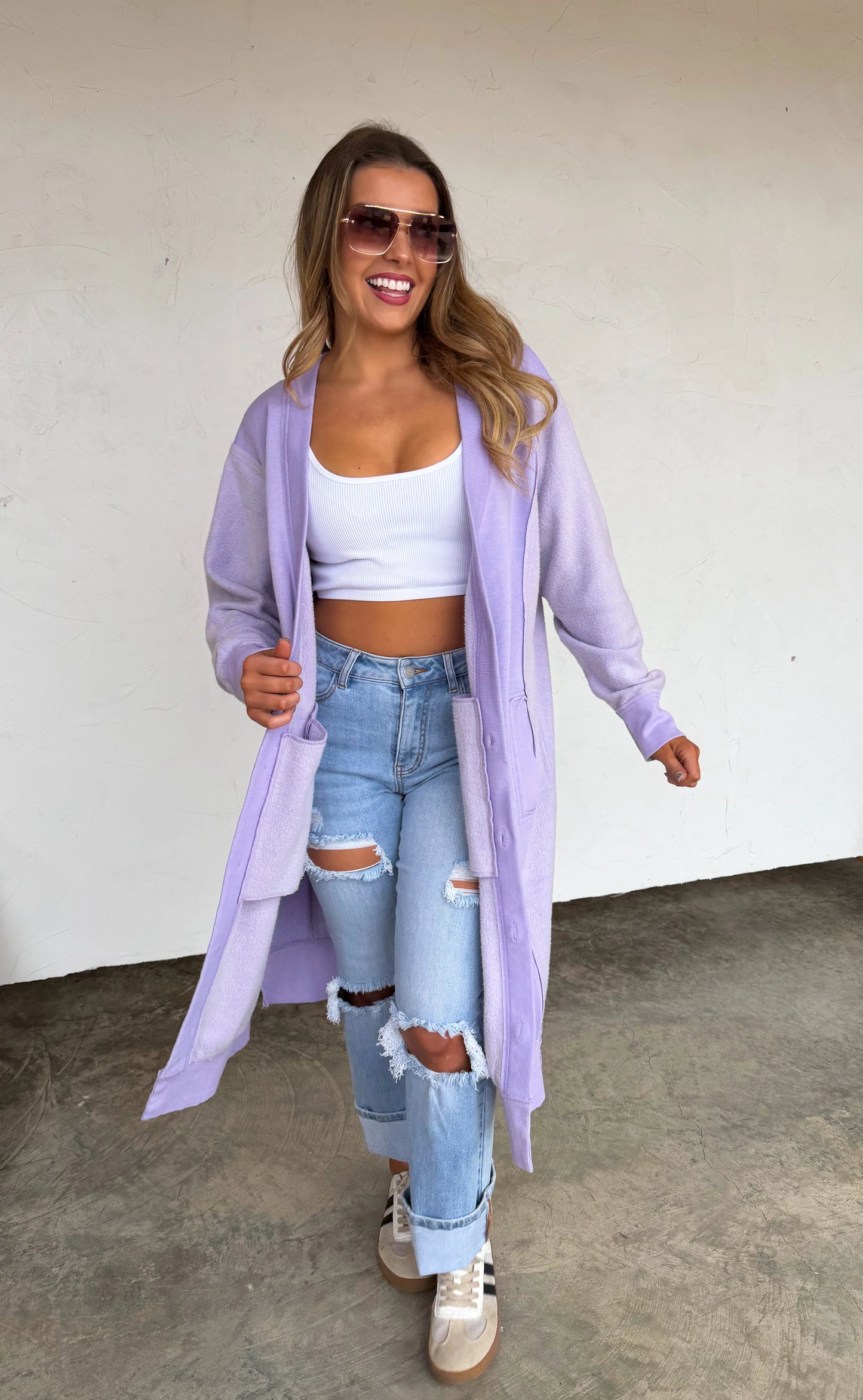 Sweatshirt Cardigan Duster