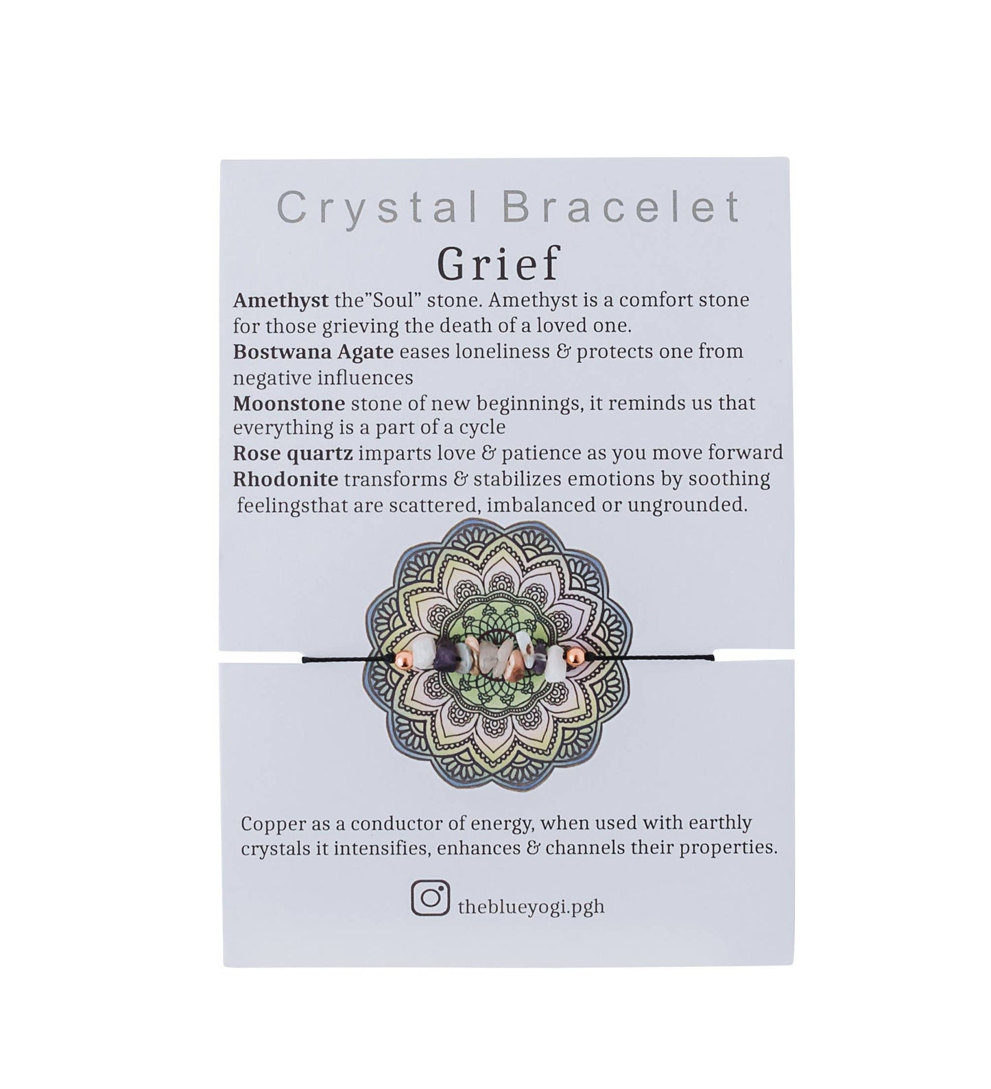 Grief Crystal & Copper Bracelet