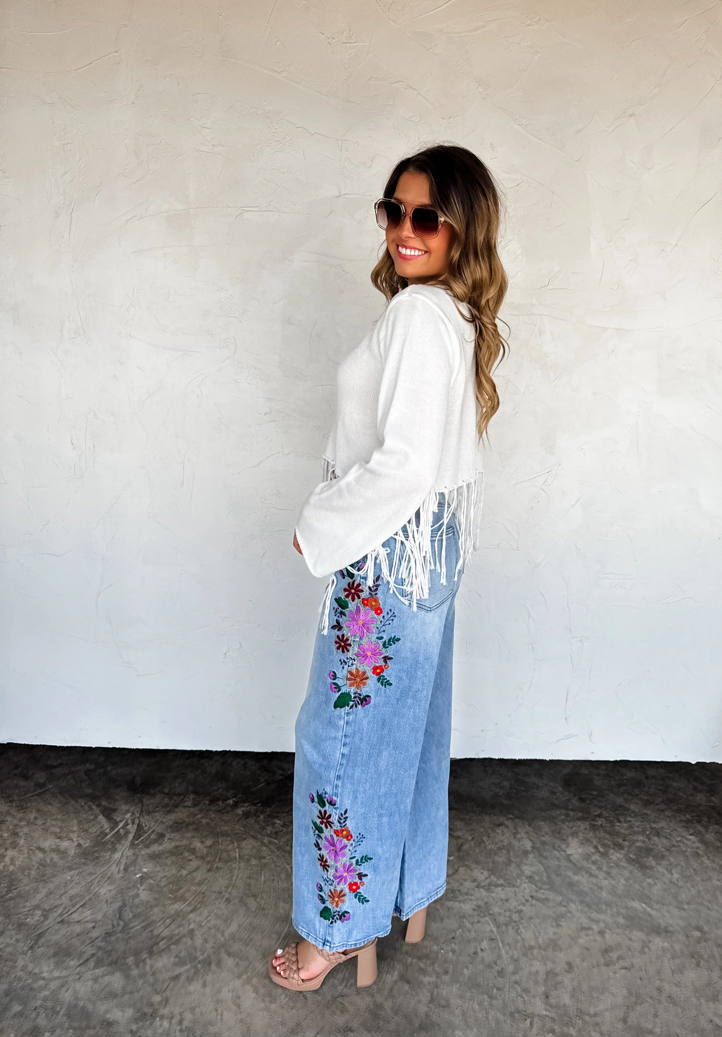 Floral Garden Embroidered Jean