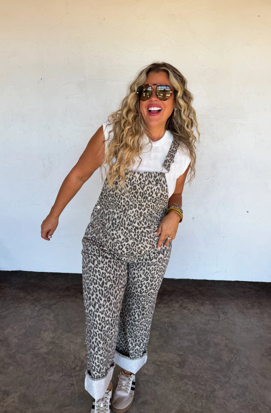 Cheetah Stretch Overalls