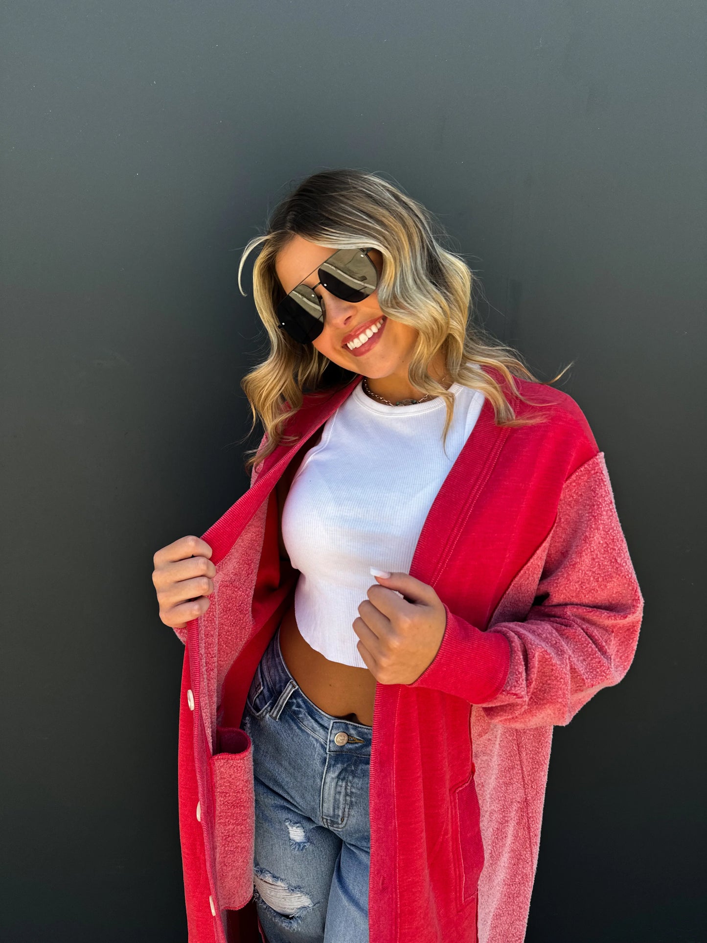 Sweatshirt Cardigan Duster