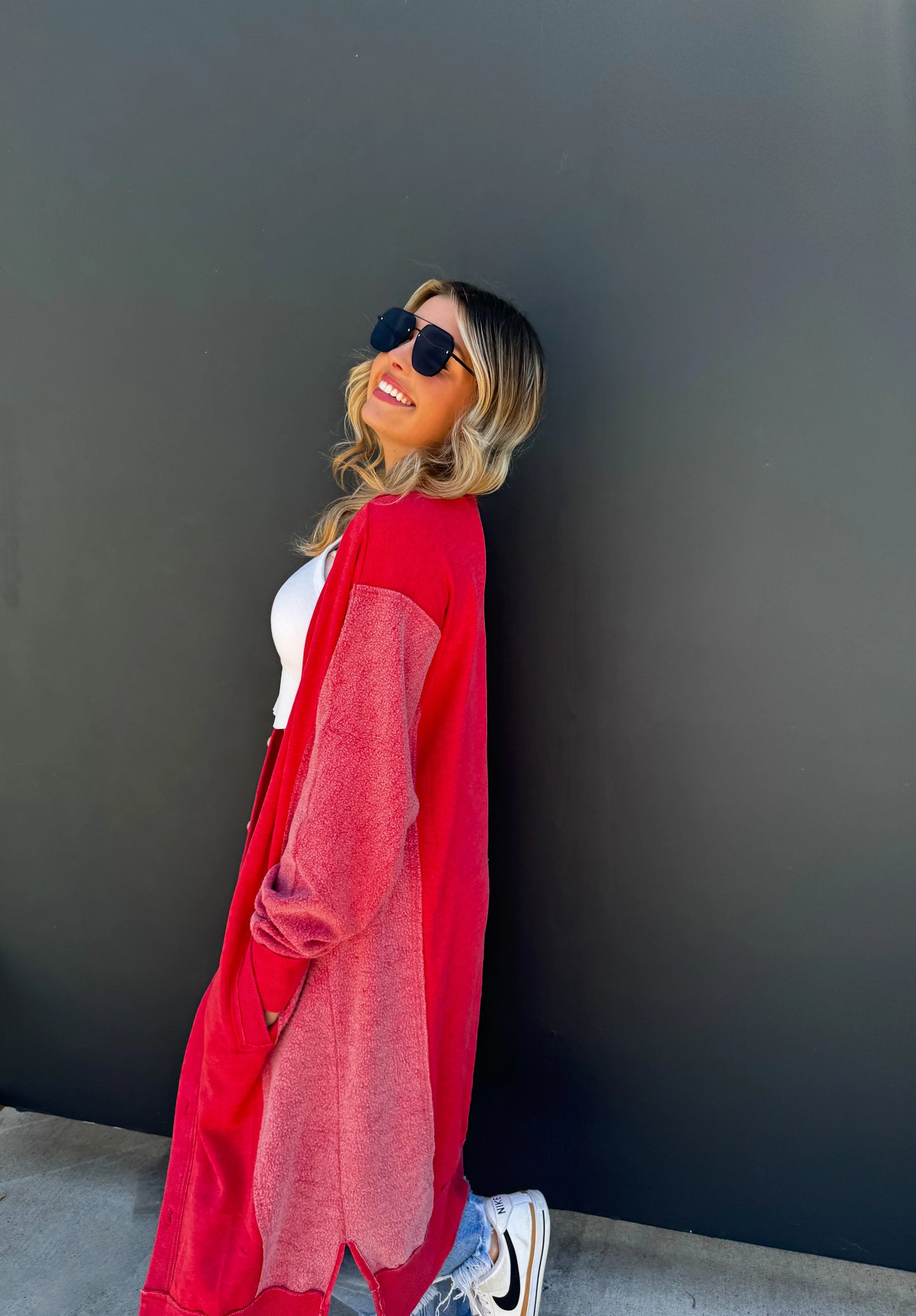 Sweatshirt Cardigan Duster