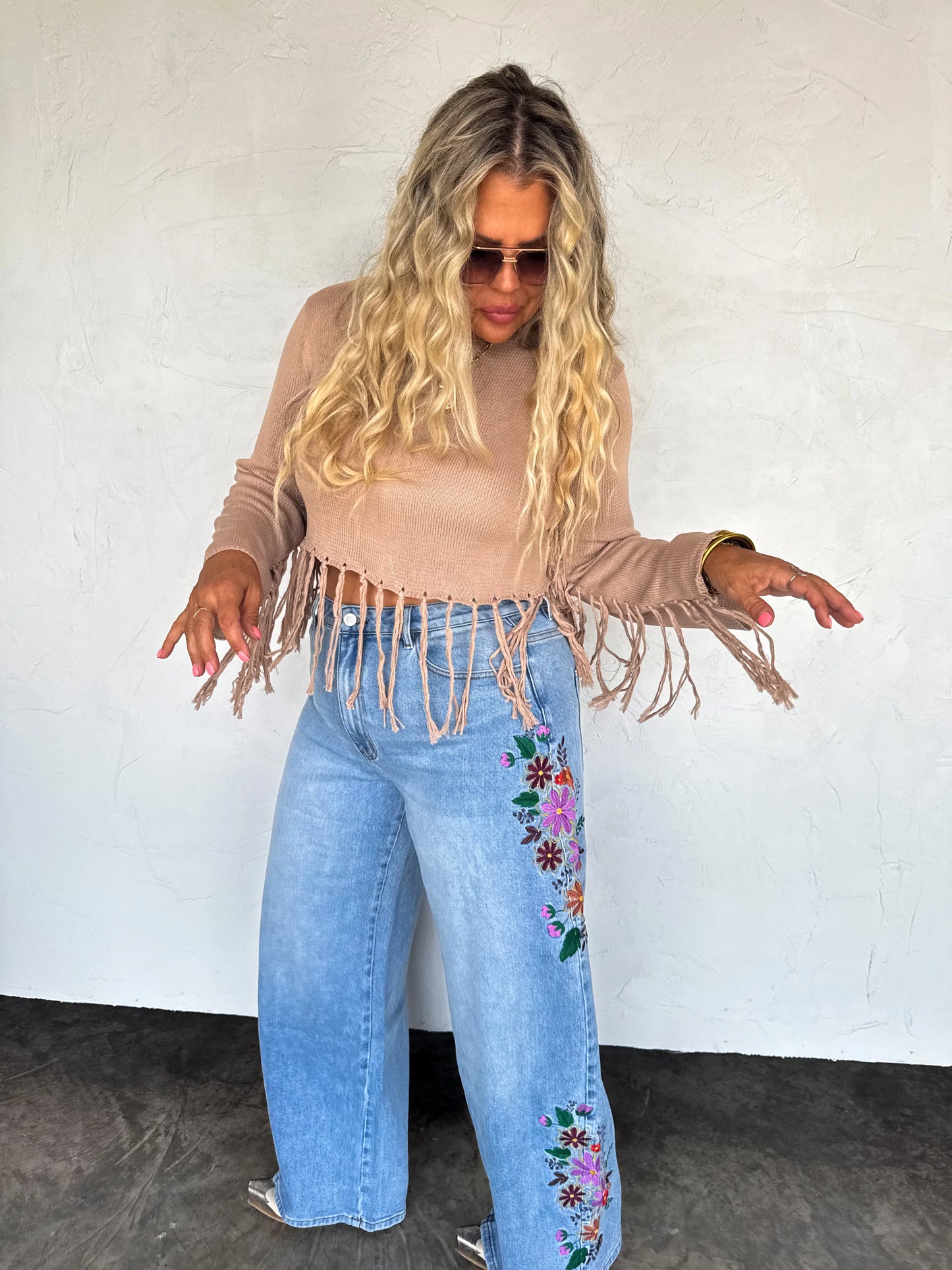 Floral Garden Embroidered Jean