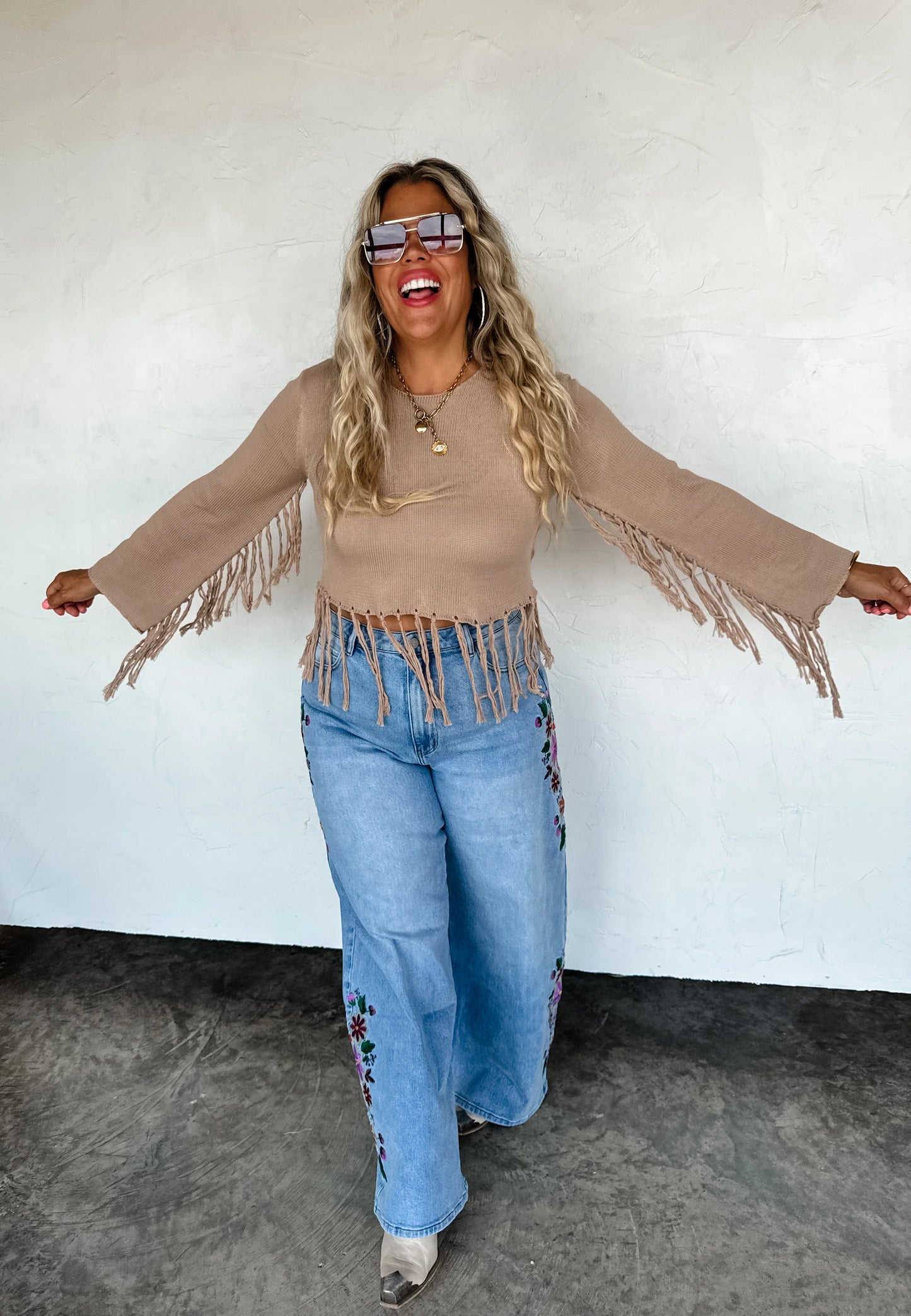 Floral Garden Embroidered Jean
