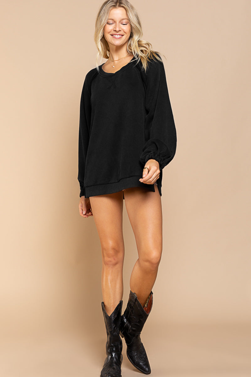 Cross Back Sweatshirt Black