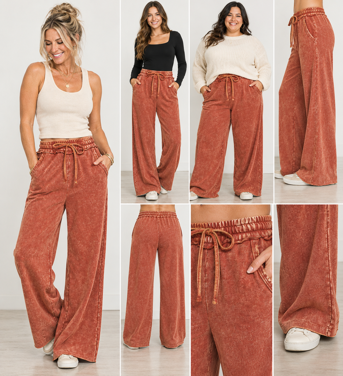French Terry Pant in Rust