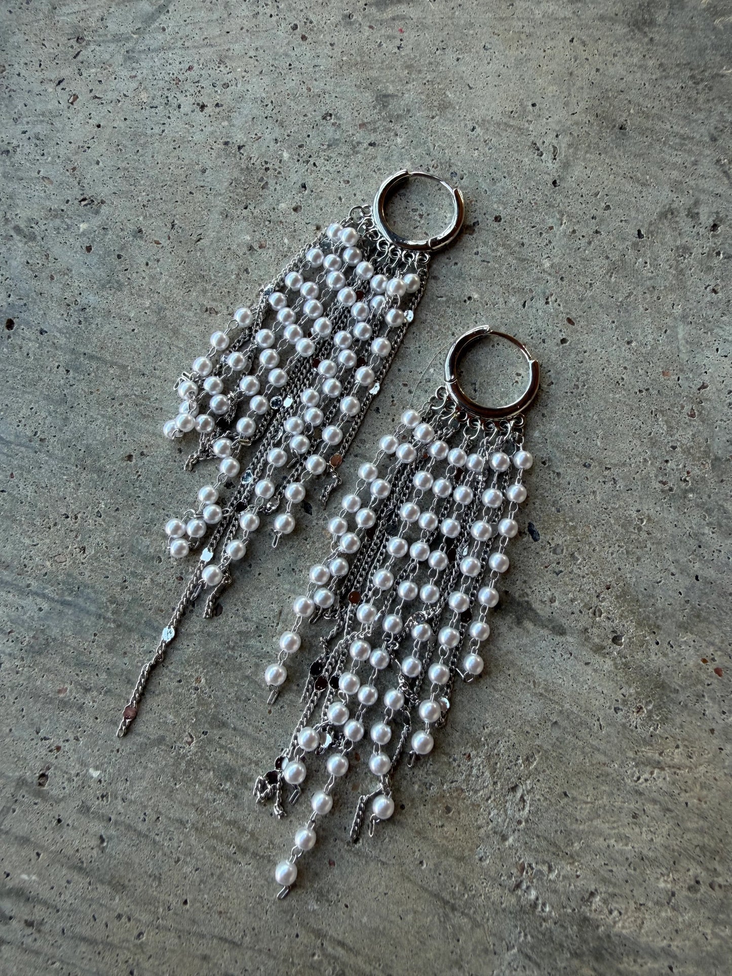 Pearl Fringe Dangle Earrings