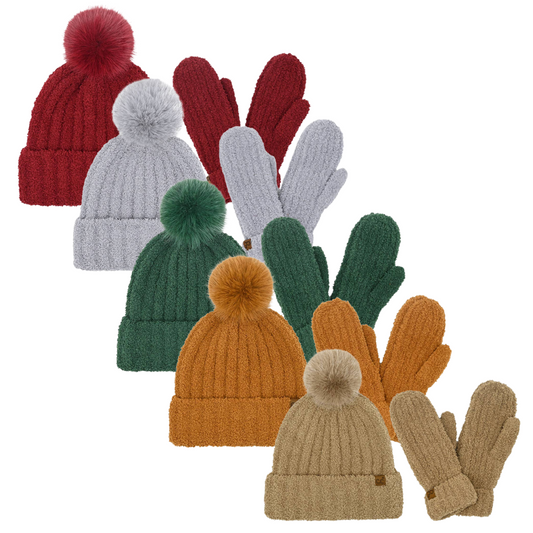 Cozy Yarn Hat and Mitten Set