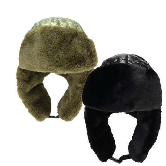 Solid Puffer Trapper Beanie