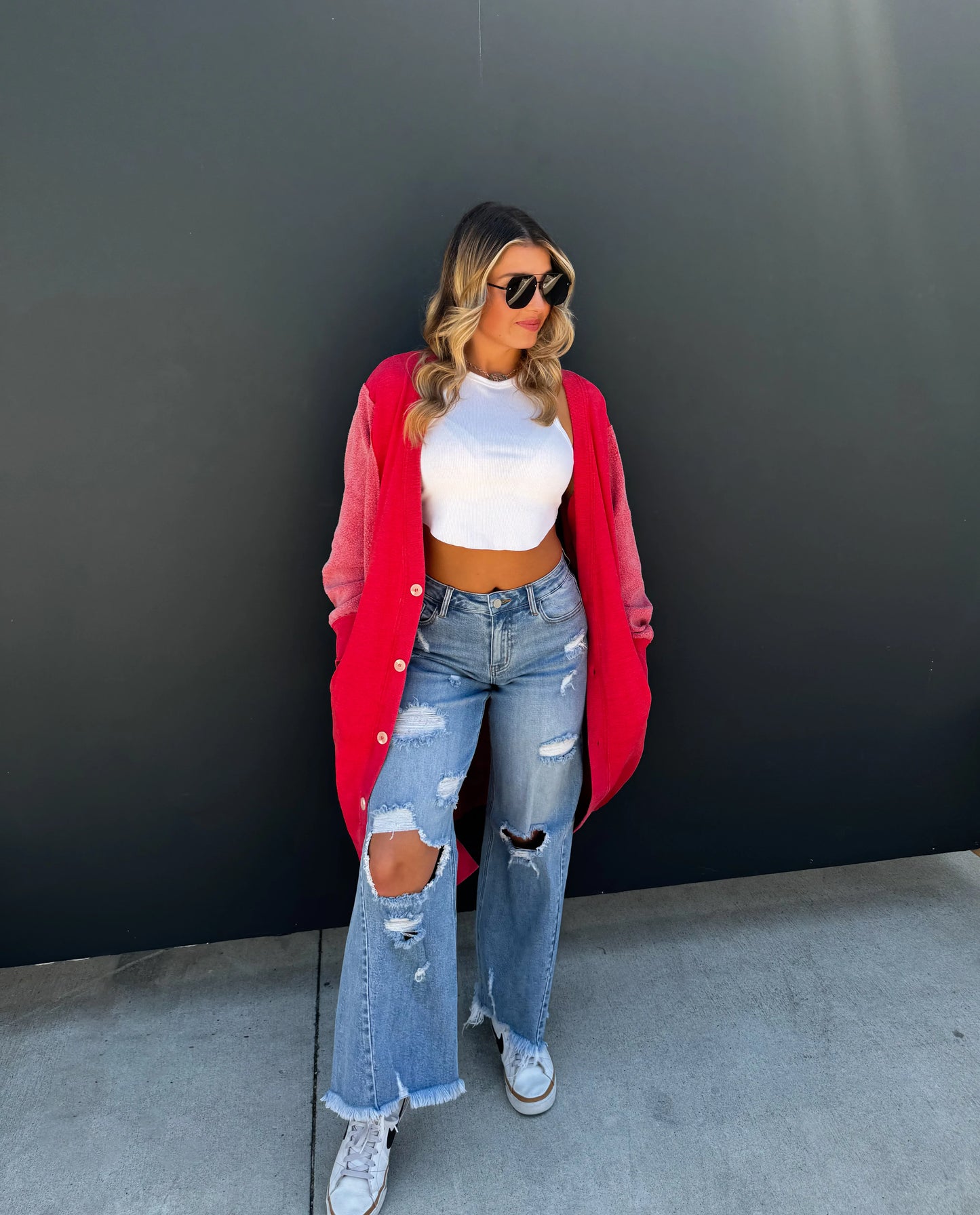 Sweatshirt Cardigan Duster