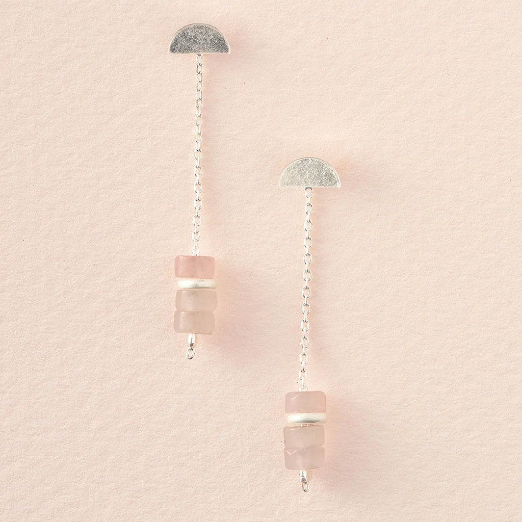 Rose Quartz Thread Jacket Earring