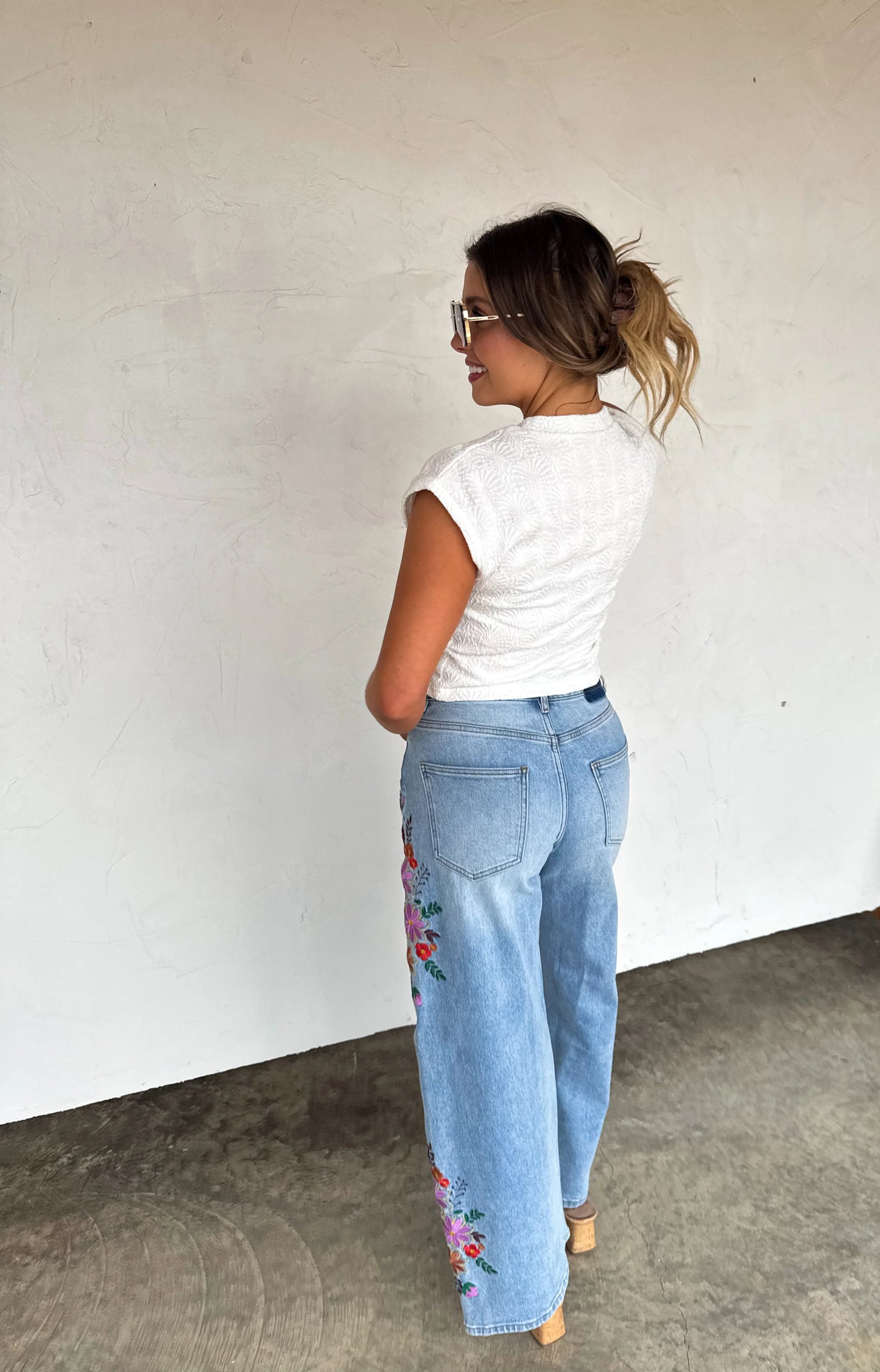 Floral Garden Embroidered Jean
