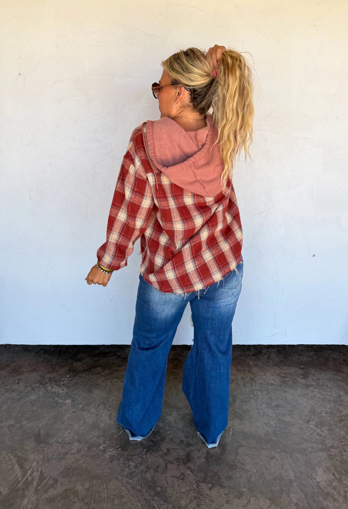 Red Plaid Hooded Shacket