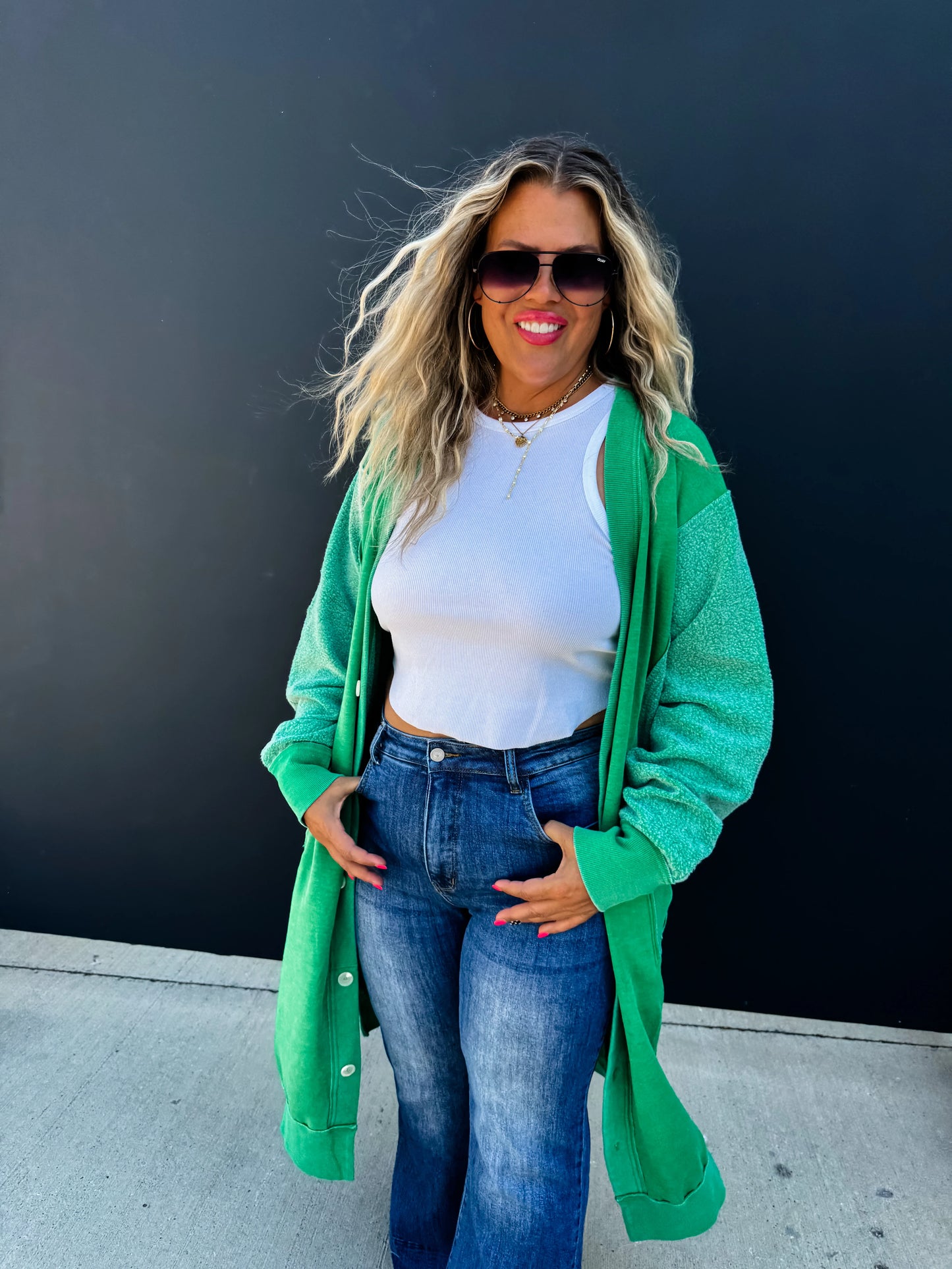 Sweatshirt Cardigan Duster