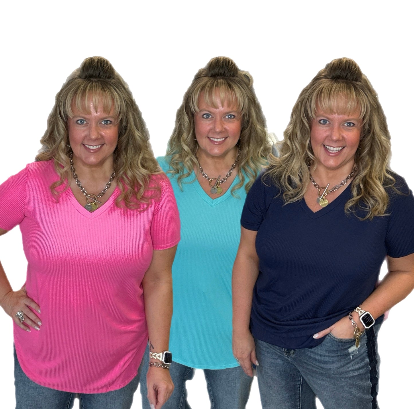 Ribbed V-Neck Top