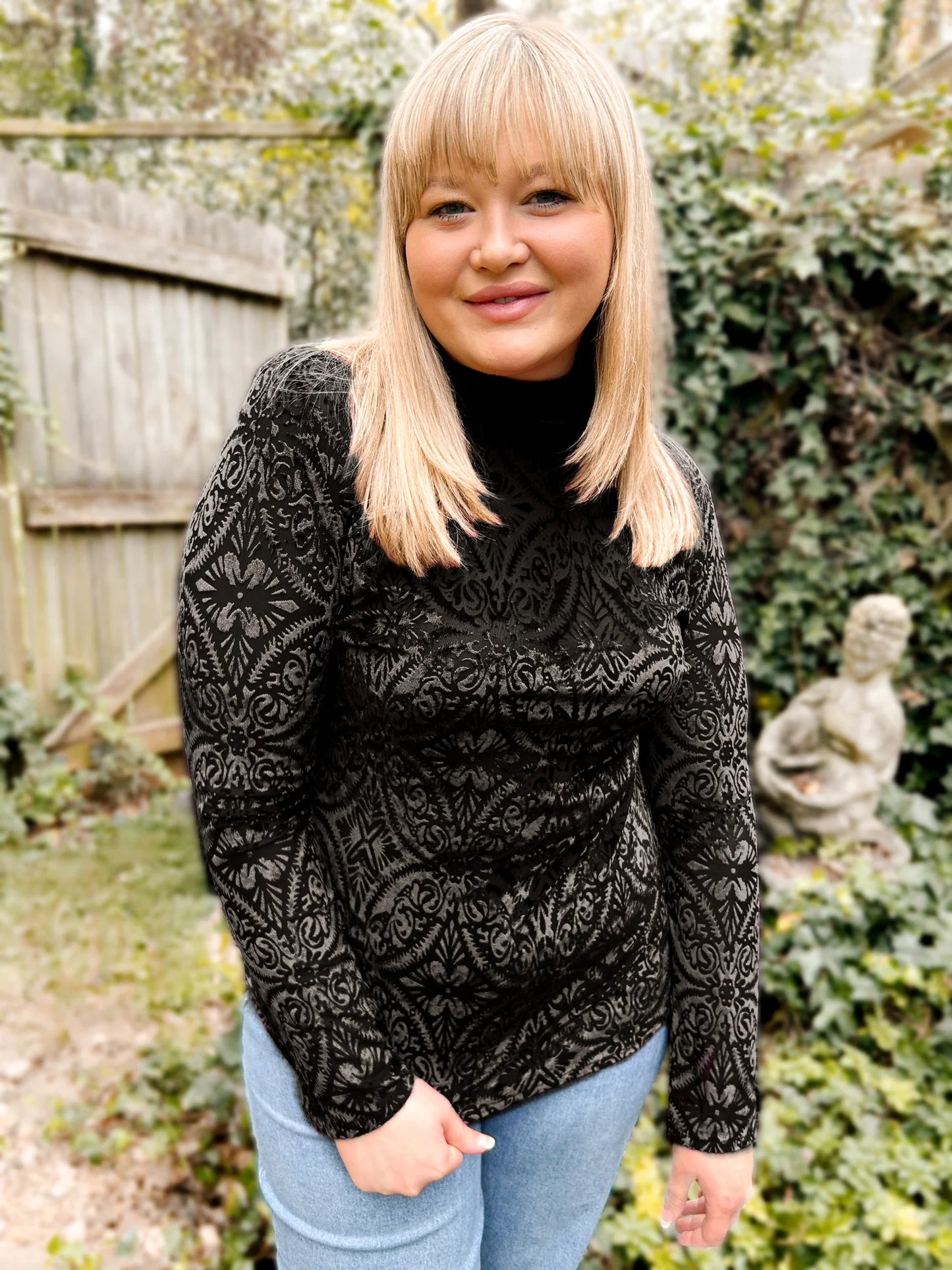 Shimmer Velvet Mesh Top