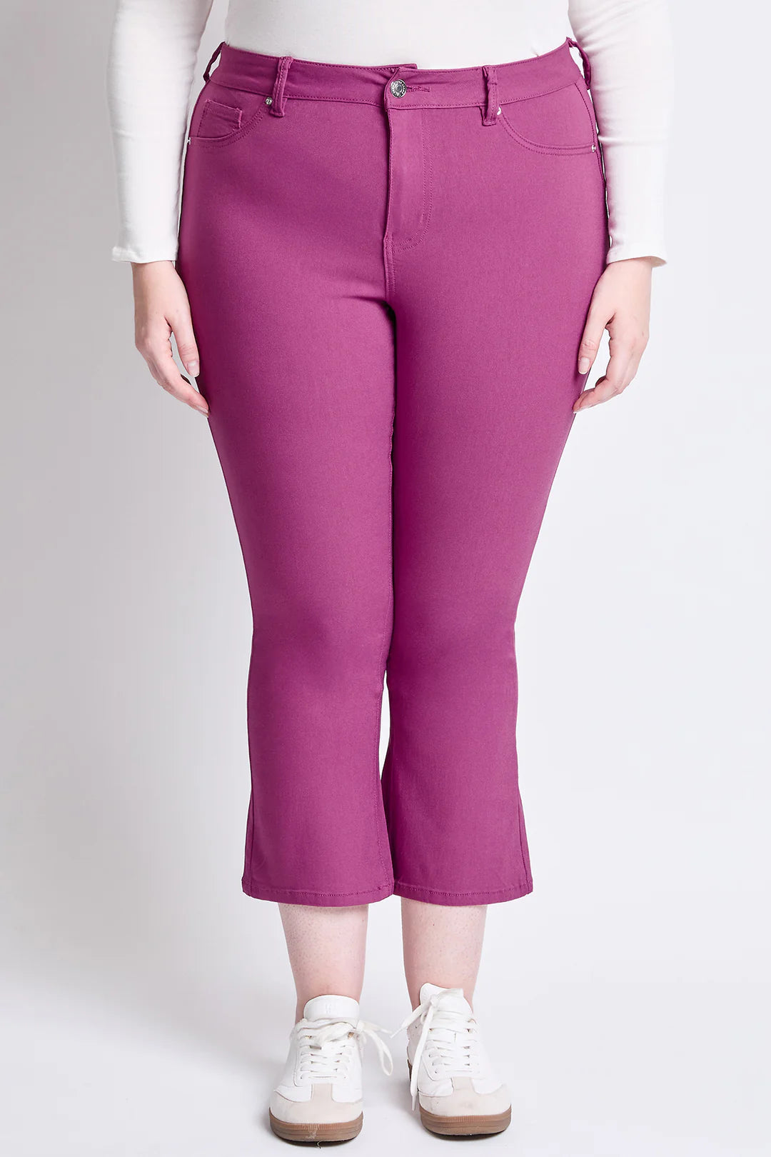 Crop Kick Flare Pant In Magenta