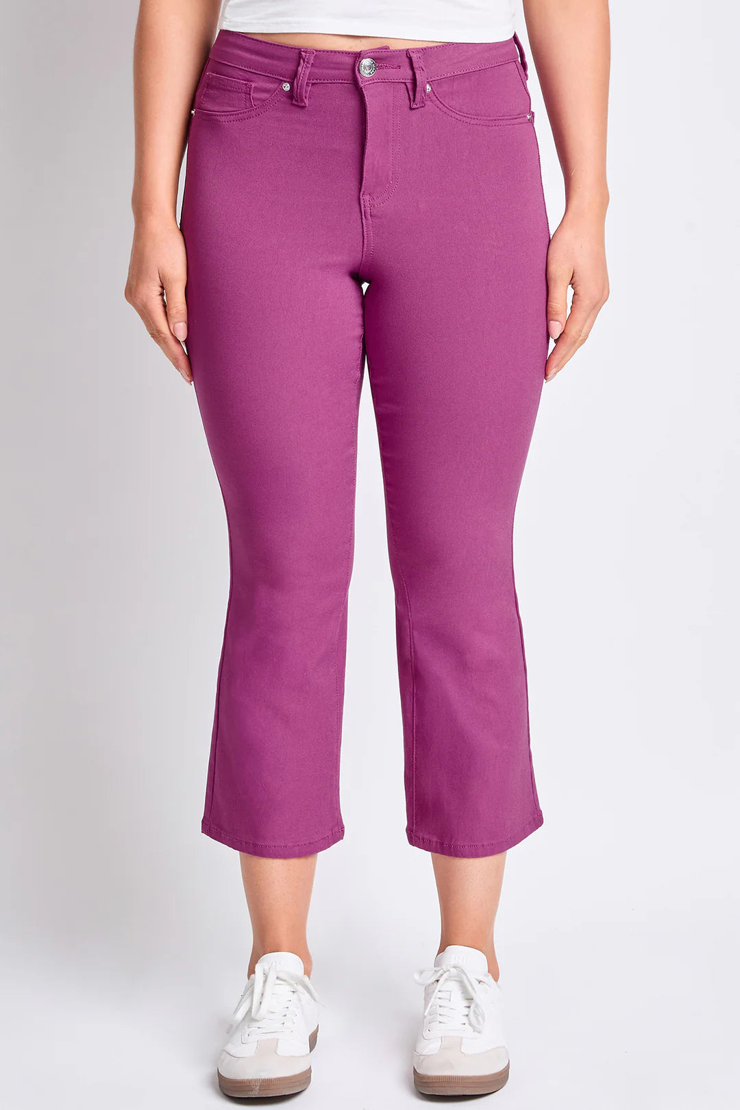 Crop Kick Flare Pant In Magenta