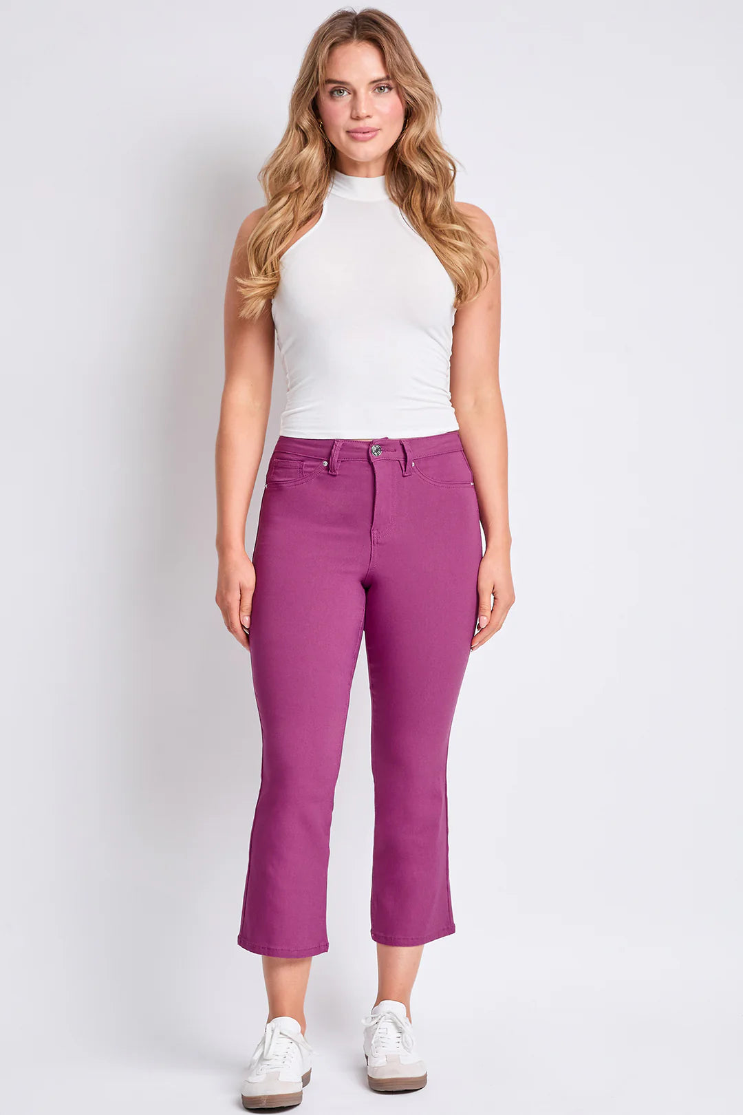Crop Kick Flare Pant In Magenta