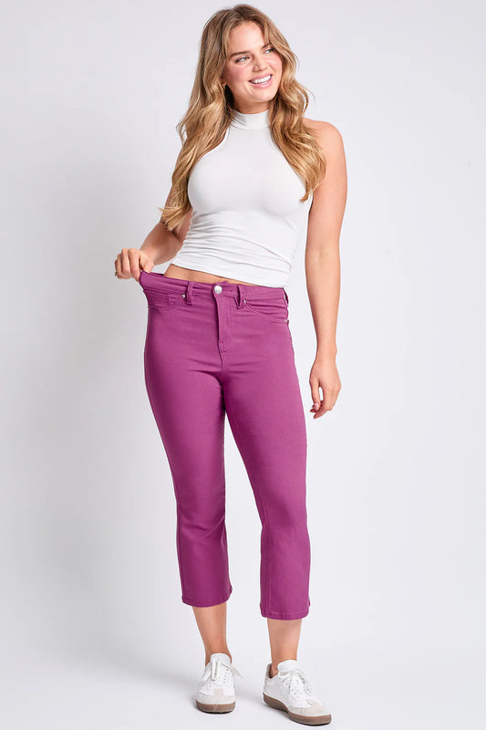 Crop Kick Flare Pant In Magenta