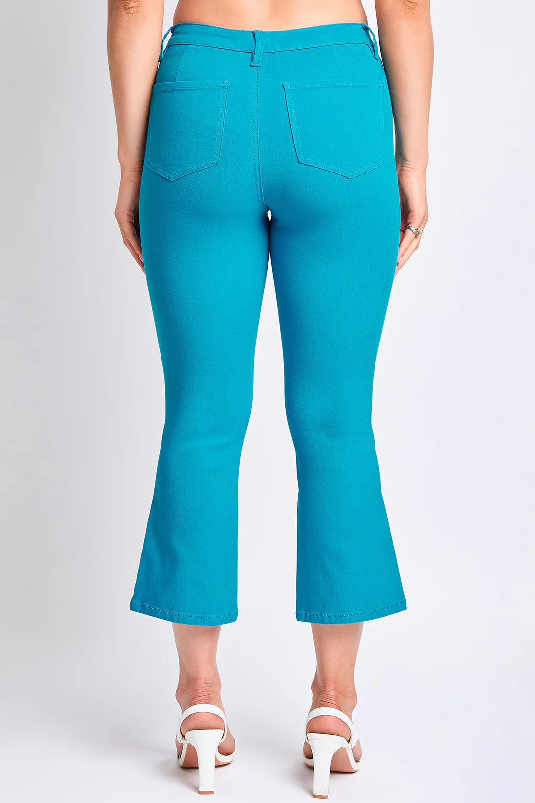 Crop Kick Flare Pant In Turquoise