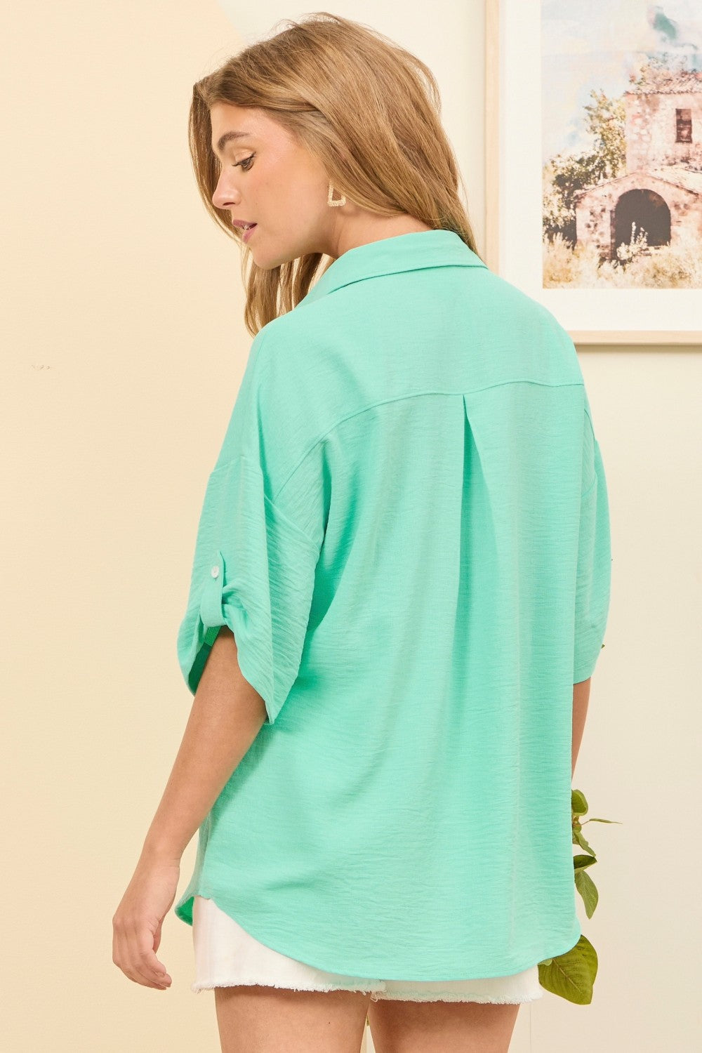 Woven Button Up Top