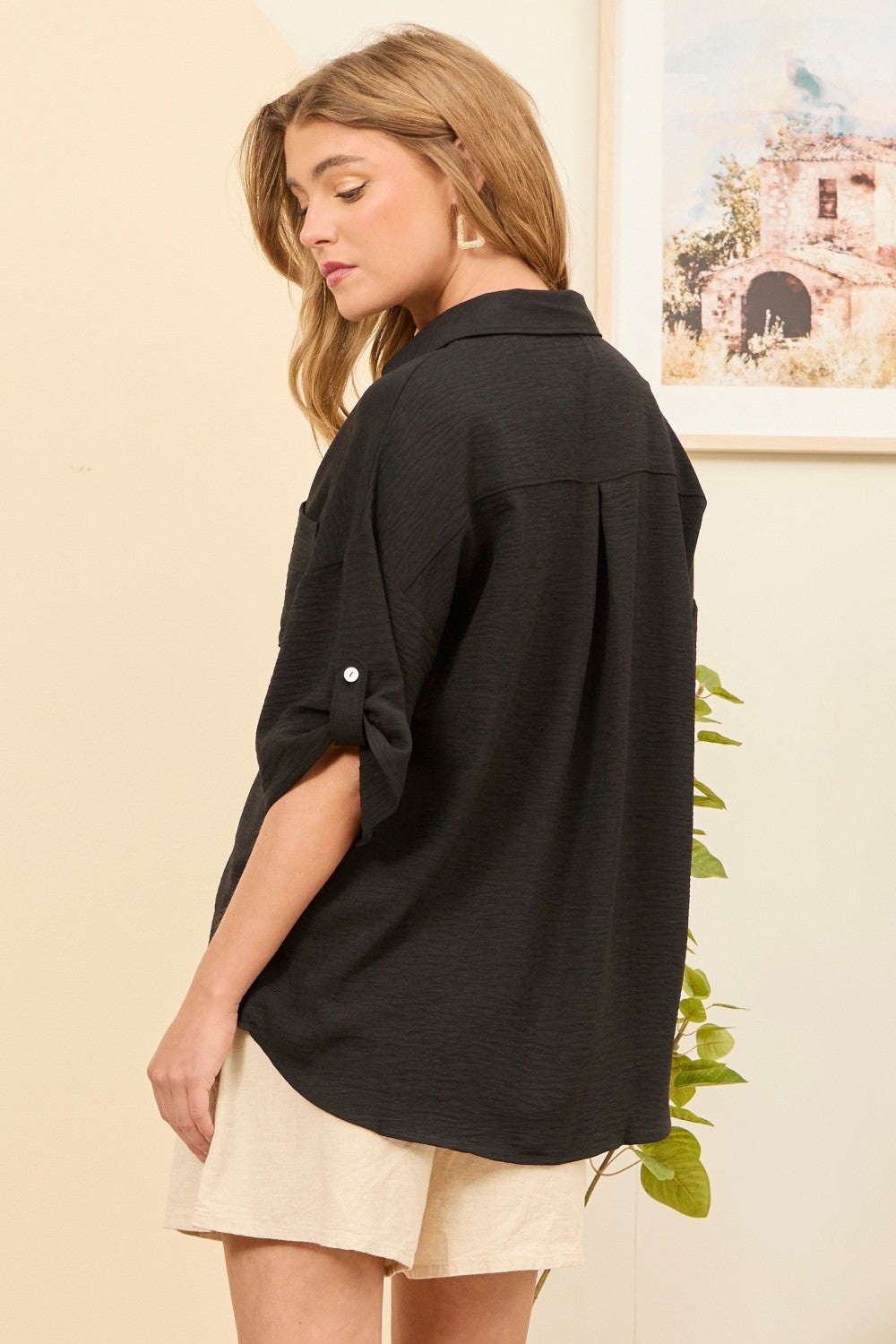 Woven Button Up Top