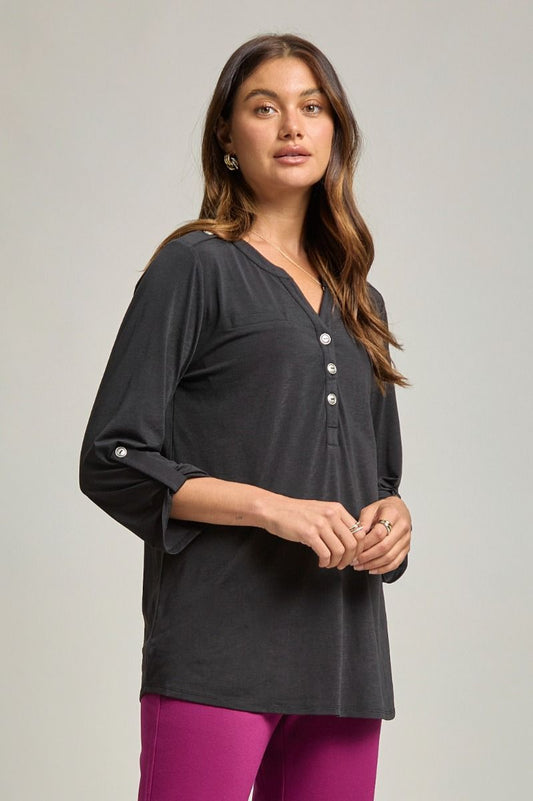 Wrinkle Free Black Blouse