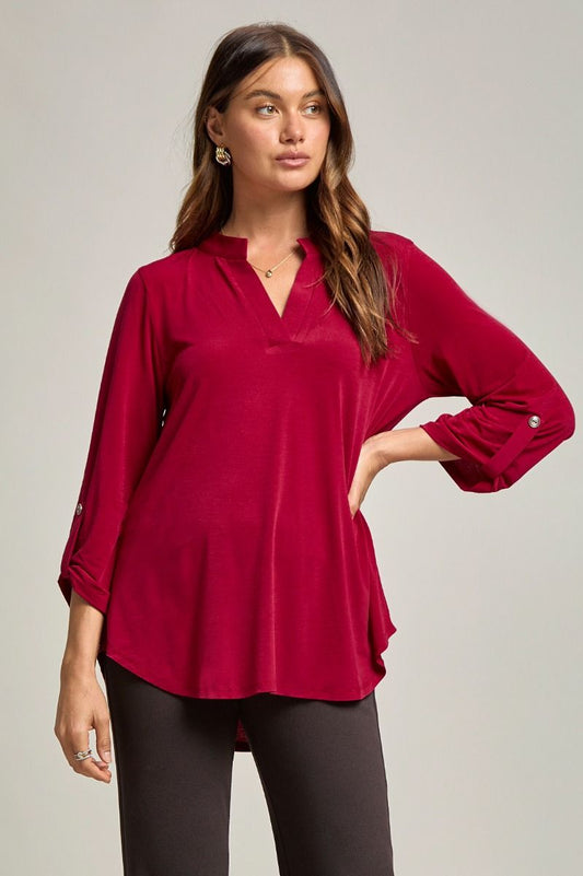 Wrinkle Free Burgundy Blouse