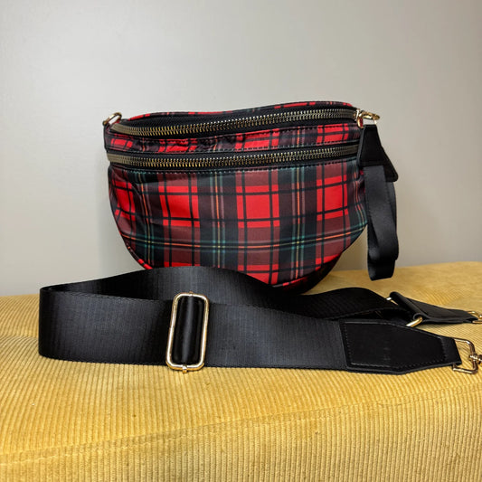 Plaid Nylon Crossbody Bag