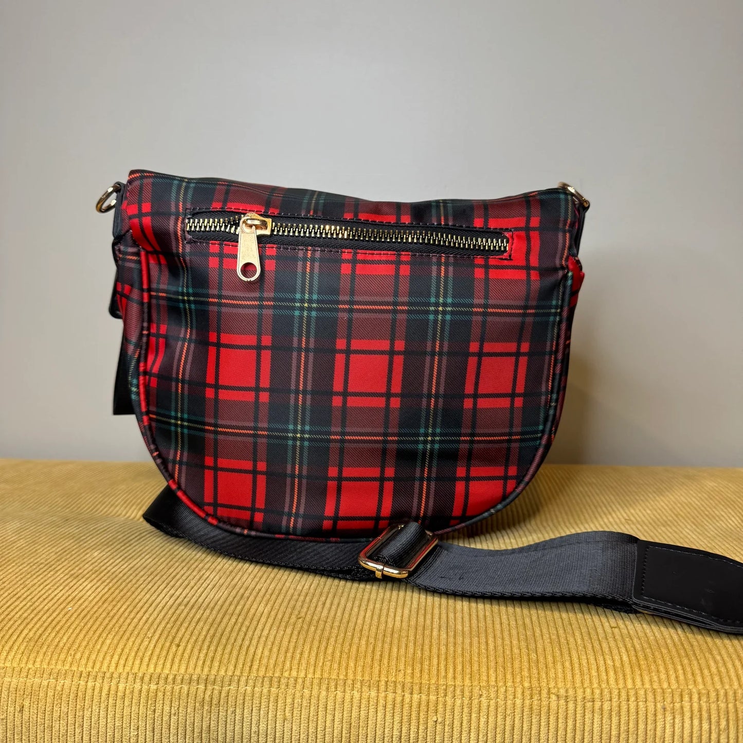 Plaid Nylon Crossbody Bag