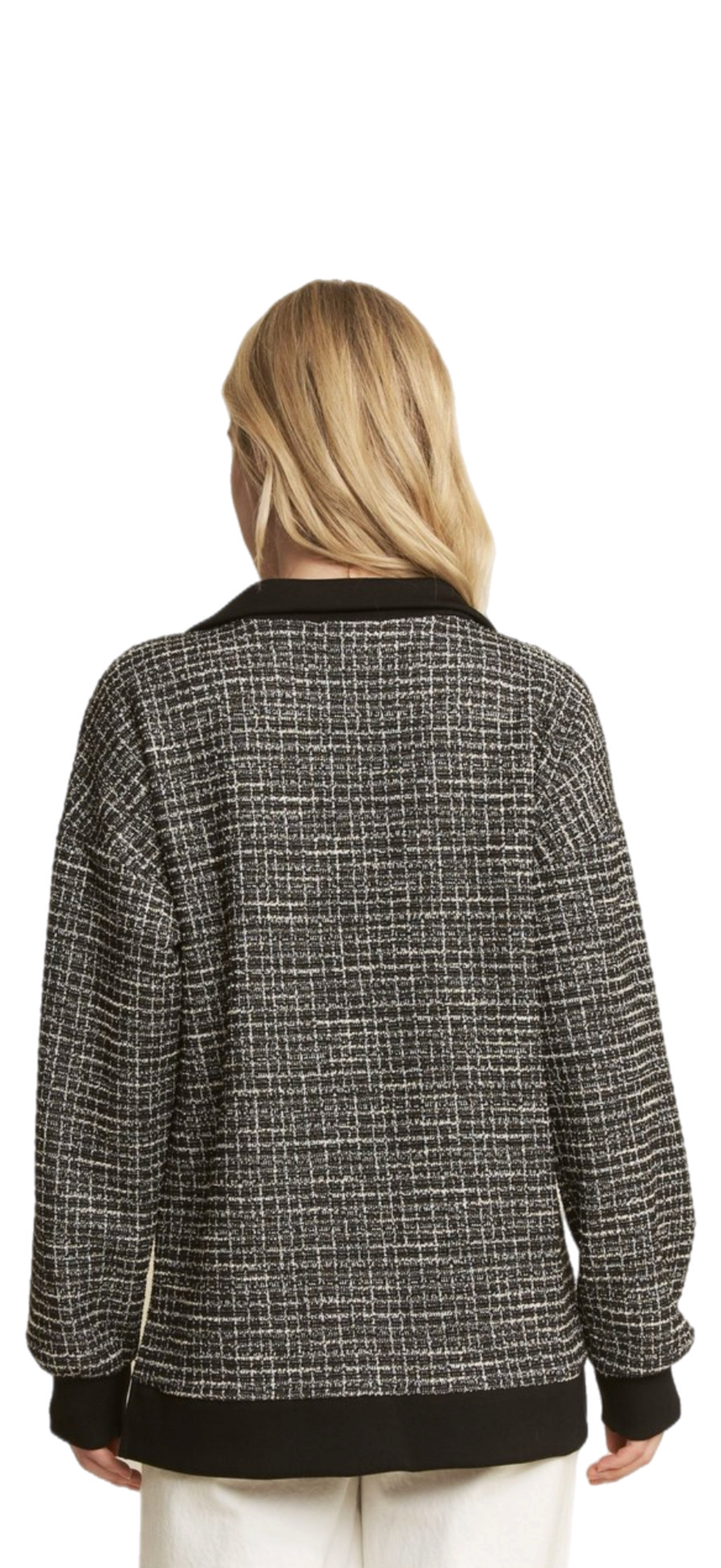 Jacquard Shimmer Zip Top