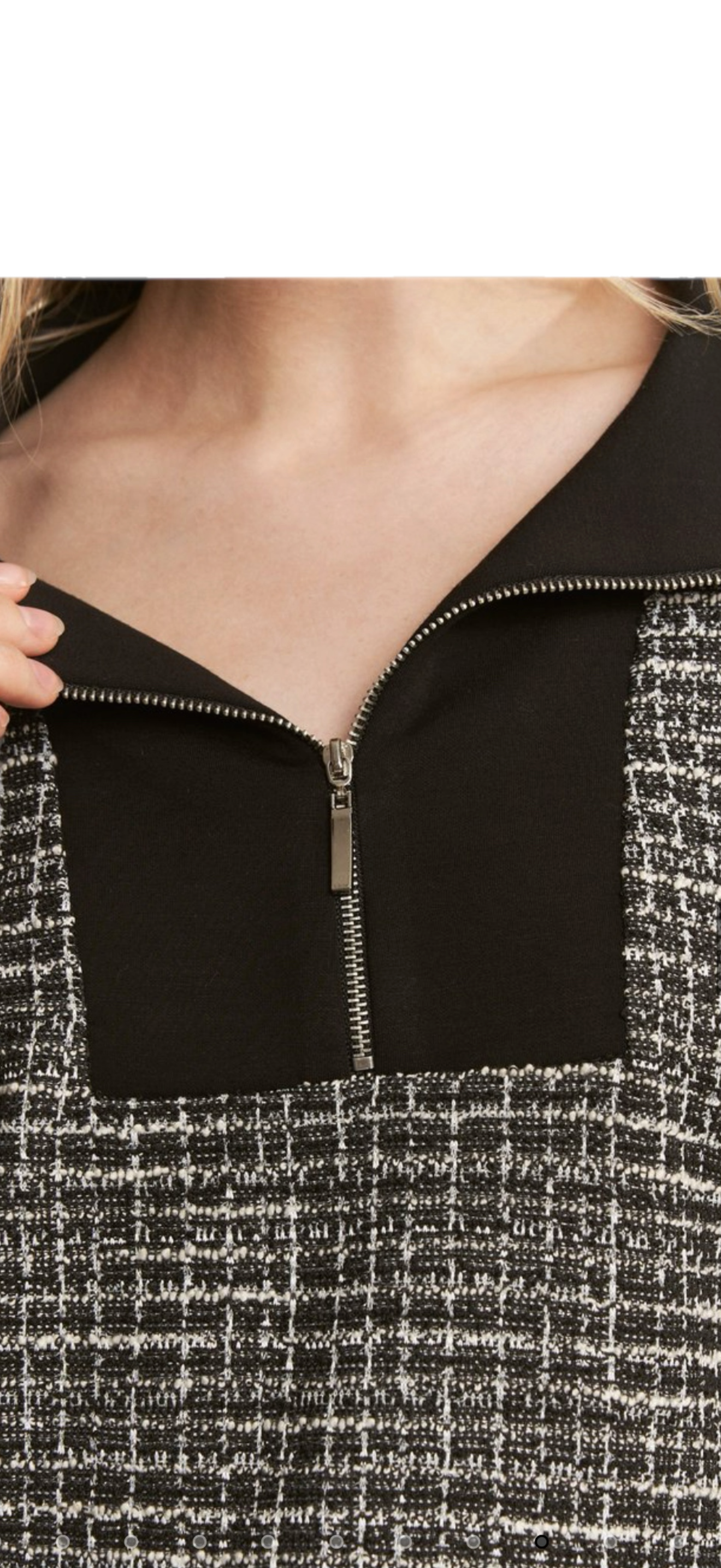 Jacquard Shimmer Zip Top