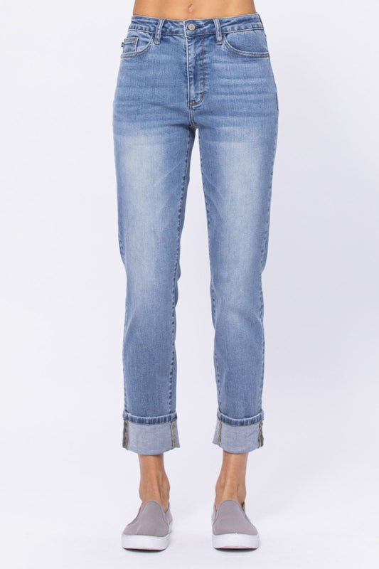 Judy Blue High Waist Vintage Wash Boyfriend Denim