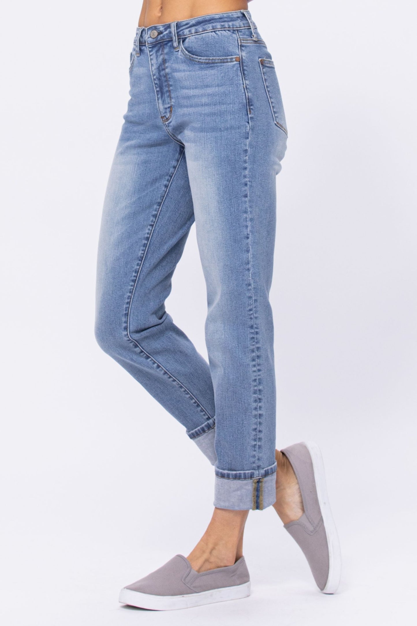 Judy Blue High Waist Vintage Wash Boyfriend Denim