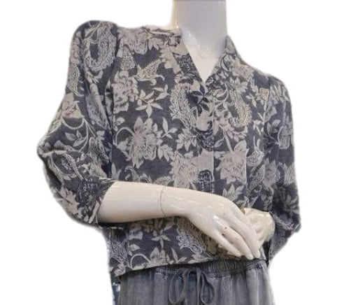 Floral Button Top
