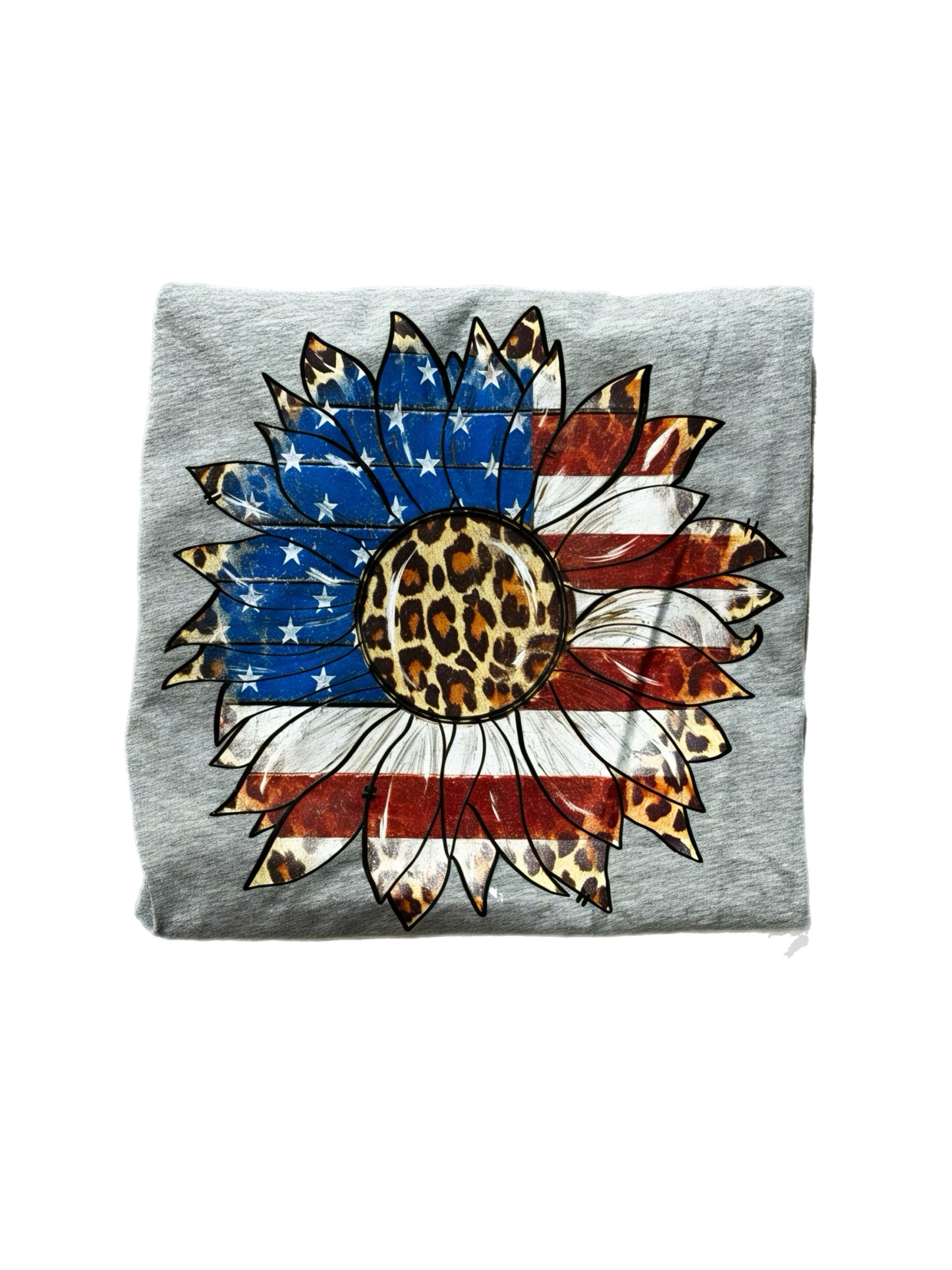 Patriotic Leopard Sunflower Graphic Tee
