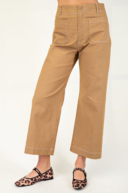 Cropped Wide Leg Pant