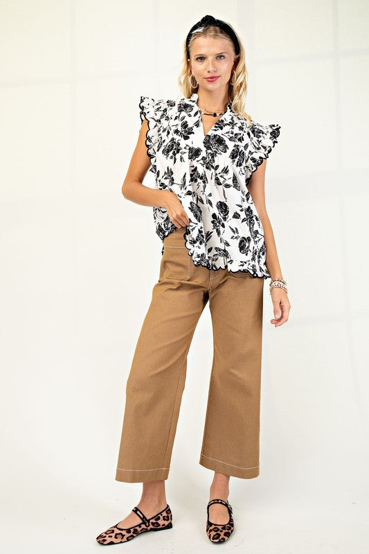 Cropped Wide Leg Pant