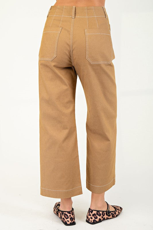 Cropped Wide Leg Pant